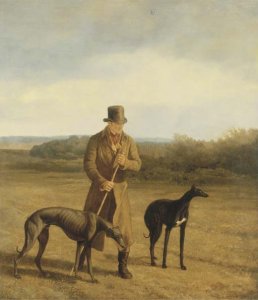 Portrait of Lord Rivers with two Greyhounds