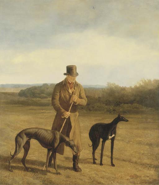 Portrait of Lord Rivers with two Greyhounds